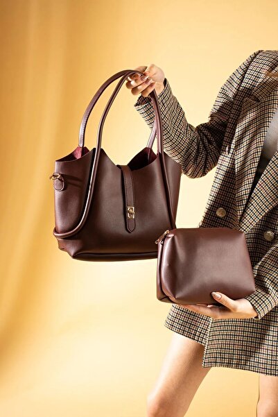 Rosmod Women's Burgundy Puppy Hand and Shoulder Bag