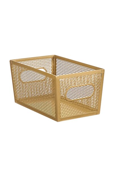 ACE سلة مهملات معدنية مثقبة من إنترديزاين (نحاس، 25.4 × 15 × 12.7 سم)