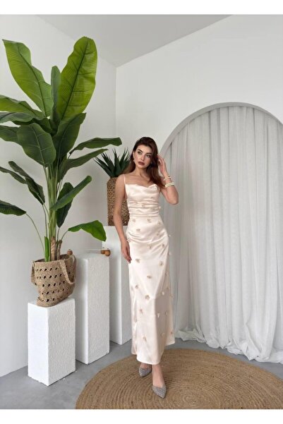 aruz moda giyim & ayakkabı Dora Çiçek Detaylı Elbise