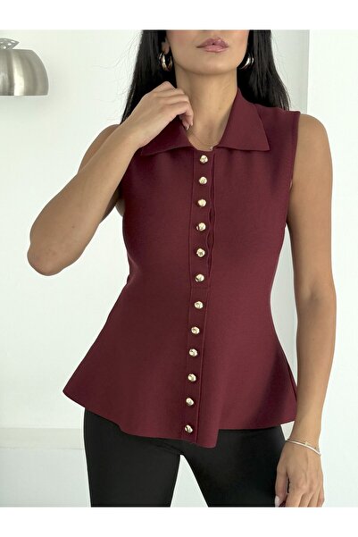 NOA LİNE Women's Soft Textured 12 Button Standard Size Vest