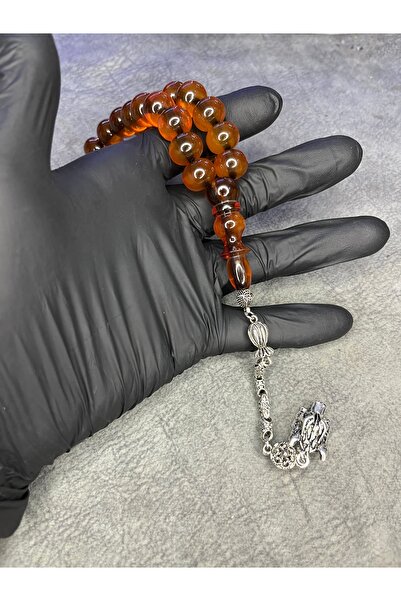 Mos Tespih Large Size High-End Old Color Tumbled Cracked Amber Prayer Beads