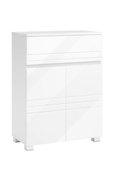 VASAGLE Dulap de baie cu sertar și ușă dublă, 60x30x80cm, alb