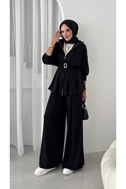 moda paketi Modal Fabric Belted 2-Piece Set