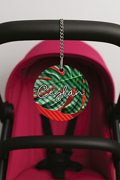 Cekuonline زخرفة مطبوعة على شكل حزام من البليكسي لعربة الأطفال - 10x10 سم NAMESURNAME-78