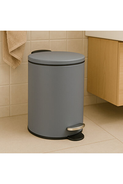 5FiveSmart 5Five Colors Concrete waste bin with pedal and soft-close, steel, 3 L, 23x23x17 cm, gray