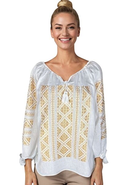 rody's forever Bluza dama RFN 2 alb/bej , marimea 3XL