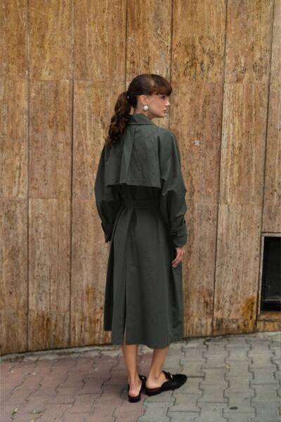 ossons Buttoned Double Breasted Trench Coat