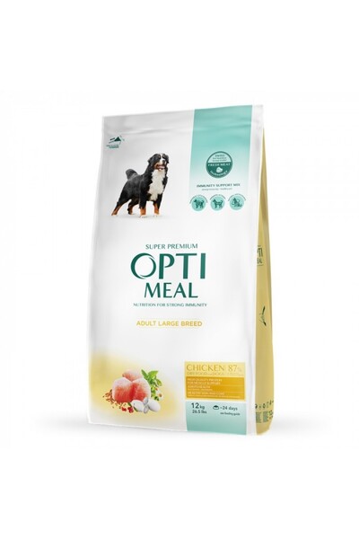 OptiMeal Hrană uscată pentru câini de talie mare, Optimeal, cu pui, 12 kg