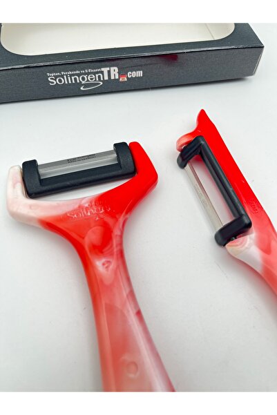 Solingen Original Ritter Swirl Side and Slope Peeler 2-Pack Red