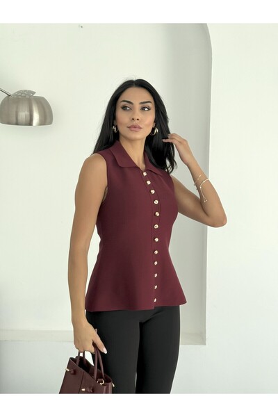 NOA LİNE Women's Soft Textured 12 Button Standard Size Vest