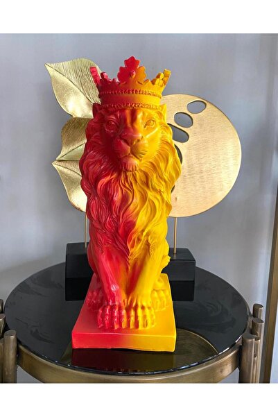 Mirsa Global Dekoratif Glatasaray Temalı Aslan Biblo Sarı Kırmızı Figür Aslan