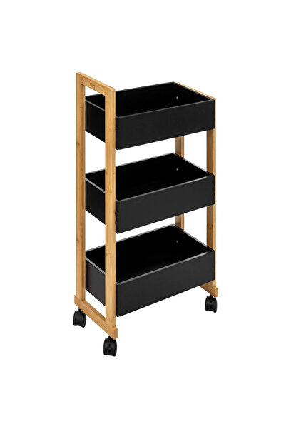 5FiveSmart Raft cu roți Atmosphera Natureo cu 3 niveluri, bambus și MDF, 41x2...