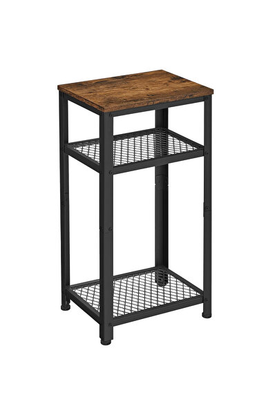 VASAGLE Masă laterală 40x30x75 cm, cu 2 rafturi din sârmă și blat, oțel și PA...