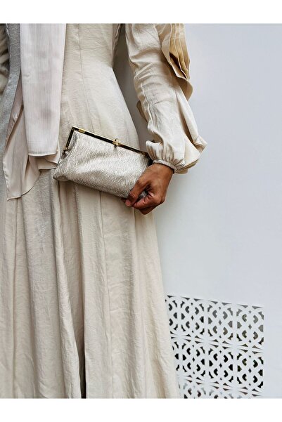 Çanta Trend Stone Detailed Wavy Women's Portfolio Clutch Evening Bag