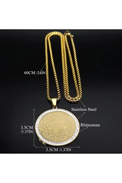 SEO JEWELRY قلادة ختم سليمان / قلادة الملائكة السبعة / قلادة من الفولاذ المقا...