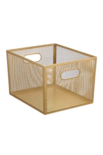 ACE سلة مهملات معدنية مثقبة من إنترديزاين (نحاس، 30.5 × 25.4 × 20.3 سم)