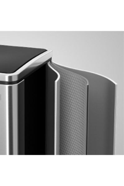 SONGMICS Stainless steel waste bin with 2 selective collection compartments, 2x15 liters, silver and black