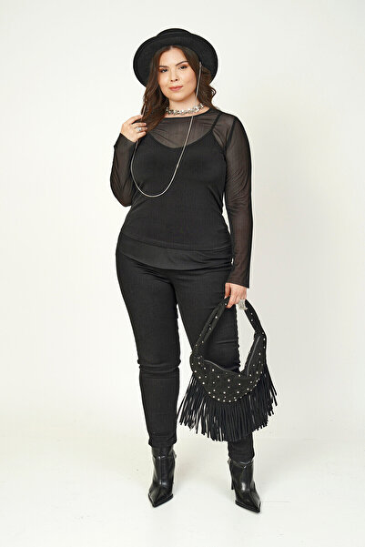 Büyük Moda BLUZ WITH TULLE DETAIL