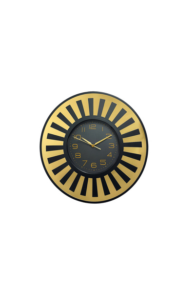 HOMİNG Black Gold Detailed Wall Clock 45 cm