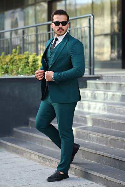 MISTER MR.PAPYON FASHION Erkek Dar Kalıp Slim Fit Ceket Yelek Pantolon Takım Elbise