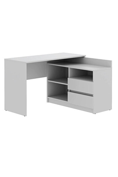 SERSIMO Birou de colț Delta 120x50x75 cm cu comodă 100x42x72 cm, 2 sertare, alb