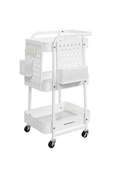 SONGMICS Raft mobil de depozitare, tip cărucior, pentru baie sau bucătărie, c...