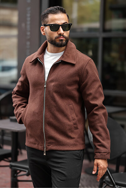 BASEL.CO Мъжка кашмирена яке с двойна цип и детайли - Old Money Style