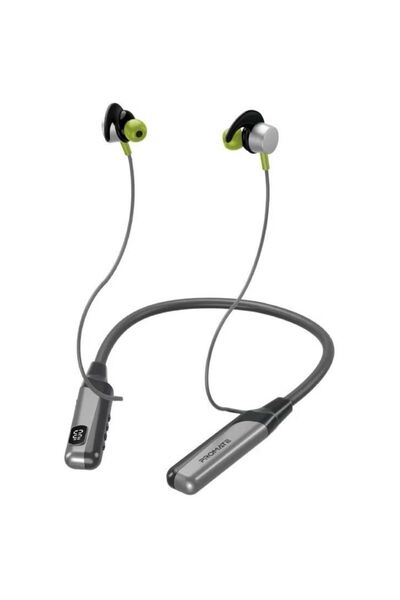 Promate Wireless Neckband Earphones High Bluetooth 5.0 with TF Card Reader 70Hrs Playtime Blend Grey