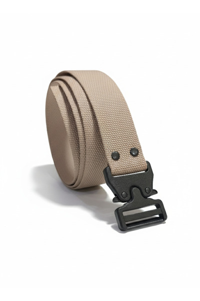 Kemer Dünyası Tactical Style Plastic Buckle Cloth Palaska Belt Beige