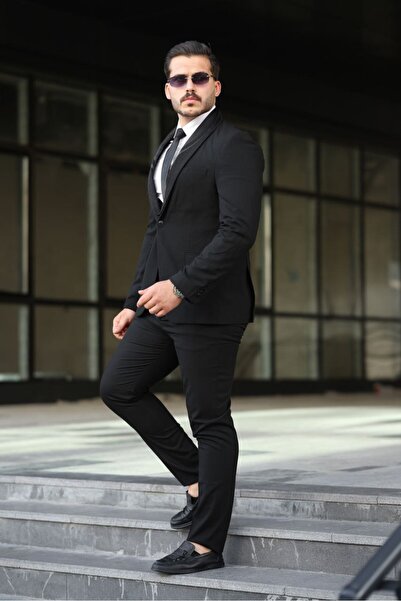 MISTER MR.PAPYON FASHION Erkek Dar Smokin Damatlık Kalıp Ceket Yelek Pantolon Takım Elbise