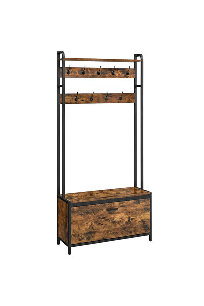 VASAGLE Cuier cu dulap de depozitare pantofi, cadru din otel, stil industrial...