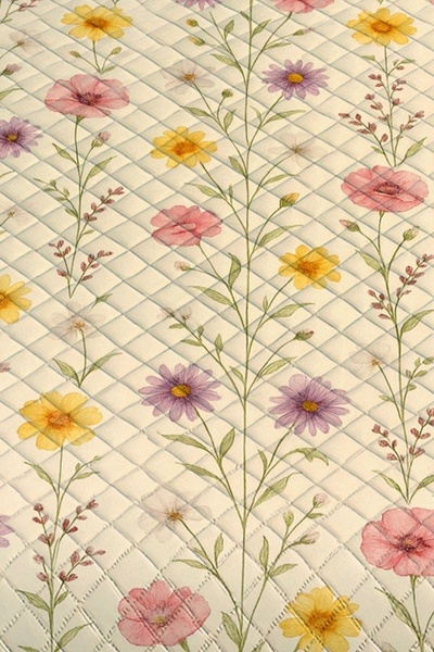 3D ELSE HALI Colorful Flowers Patterned Single Pique Set Bedspread