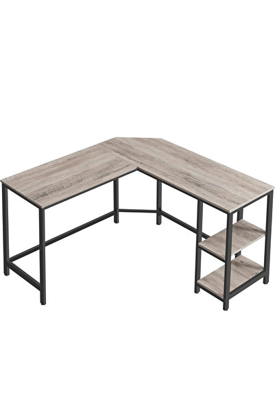 VASAGLE Birou de colt in forma de L, cu 2 rafturi de depozitare, 138x138x75cm...