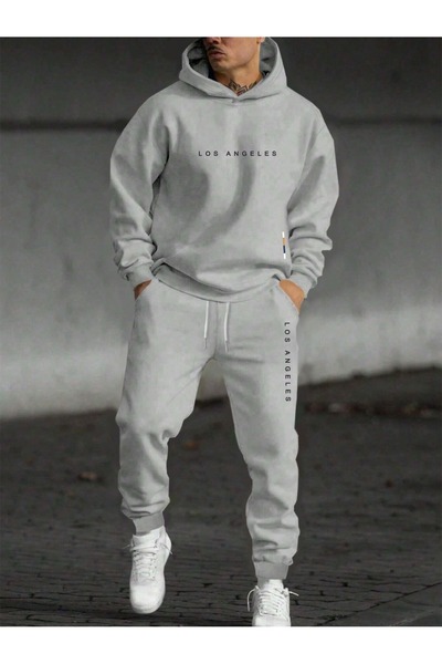 puolikuu Tracksuit Set Sweatshirt Jogger - Oversize Hoodie with Los Printed on It