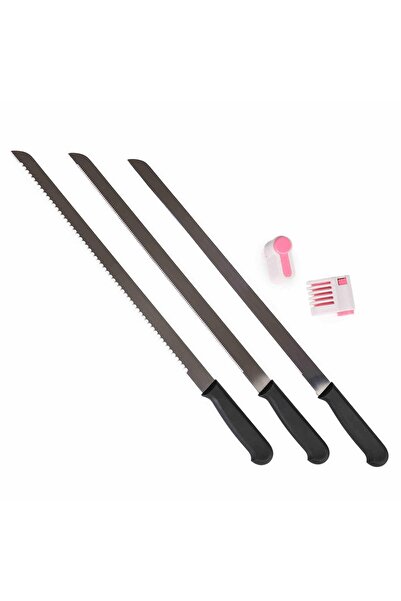 Onuvio Σετ 3 Επαγγελματικών Μαχαιριών, μακρύ μήκος 46 cm για Ζαχαροπλαστική και Ζαχαροπλαστική, Οδηγός Κοπής