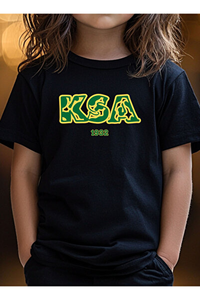 LOWHA Kids & Teens Cotton T-Shirt for Saudi National Day or Everyday Saudi Pride Wear for Boys & Girls