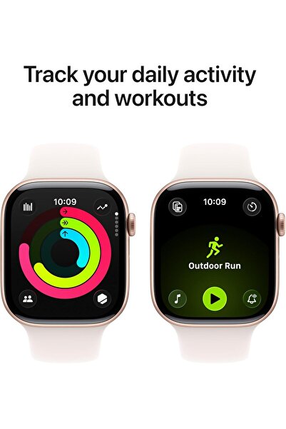 Apple Watch Series 11 GPS + Cellular 42mm Rose Gold Aluminium Case with Light Blush Sport Band - S/M