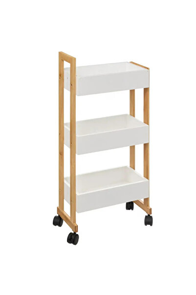 5FiveSmart Raft cu roți Atmosphera Natureo cu 3 niveluri, bambus și MDF, 41x2...