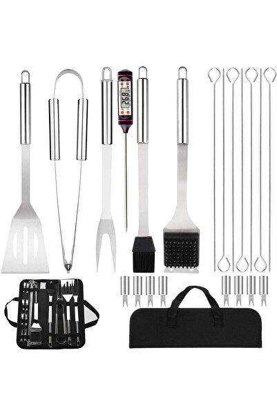 Onuvio Set de 20 de ustensile pentru grătar, geantă de transport și termometr...