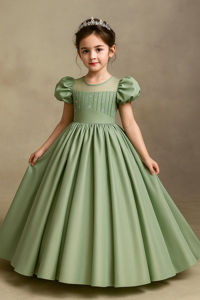 LILYMOON Kız Çocuk Prenses Abiye Elbise – Özel Gün ve Parti Kıyafeti-Tarlatanlı