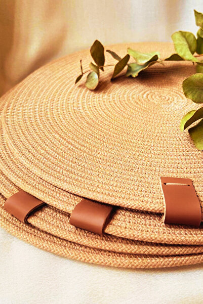 Salvia Dione 6-Piece Wicker Placemats, Jute American Service Plate Mats - Lux Tableware Presentation Stain Resistant - 6 Jute Placemats