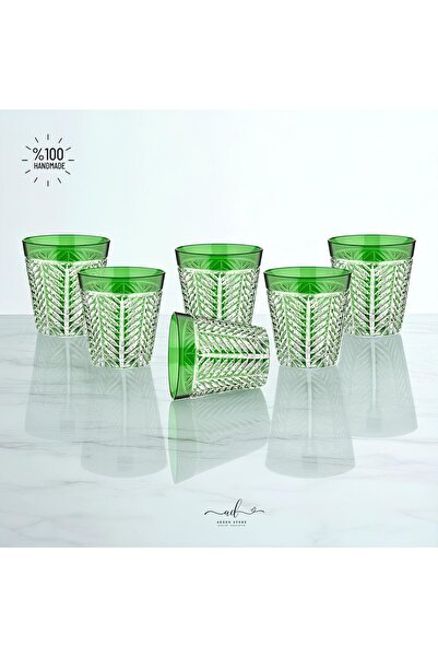 AKDEN STORE Crystal Decor Colorful Water Glass Set of 6 275ml