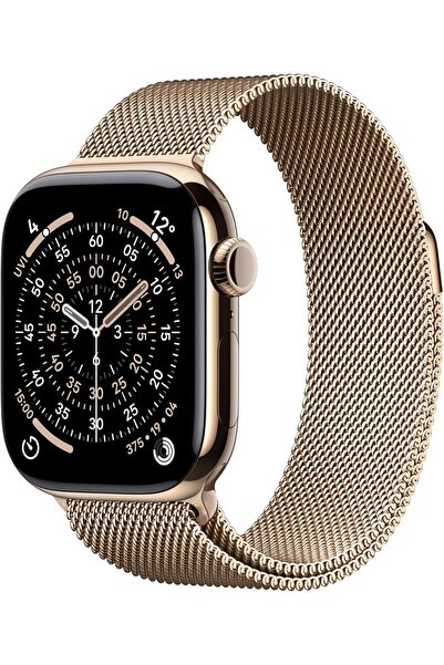Apple Watch Series 11 GPS + Cellular 42mm Gold Titanium Case with Gold Milanese Loop