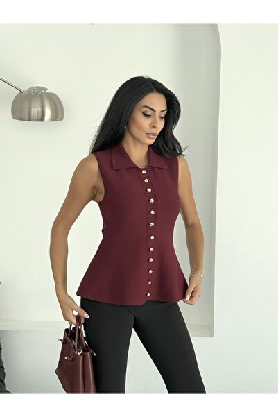 NOA LİNE Women's Soft Textured 12 Button Standard Size Vest