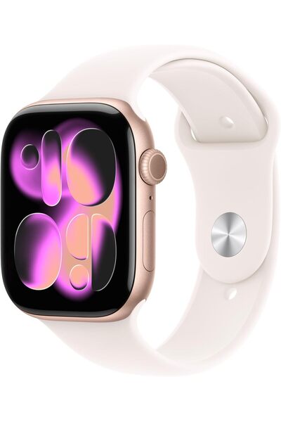 Apple Watch Series 11 GPS 46mm Rose Gold Aluminium Case with Light Blush Sport Band - M/L