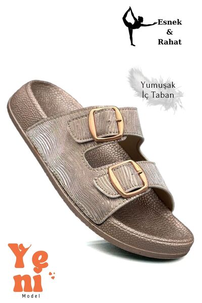 sermoda Women's Telik Double Buckle Soft and Flexible Sole Women's Telik Daily Use Bronze
