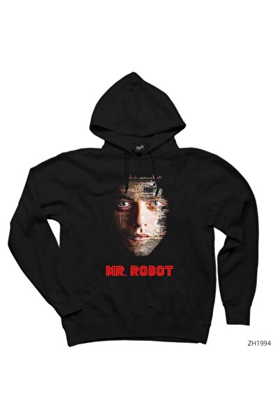 WAKHA سويت شيرت بقلنسوة أسود من Mr Robot Elliot Motherboard