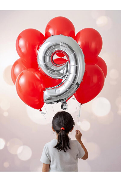 Umamiçe مجموعة بالونات مكونة من 9 أرقام - بالون فويل مقاس 40 بوصة (100 سم) + ...