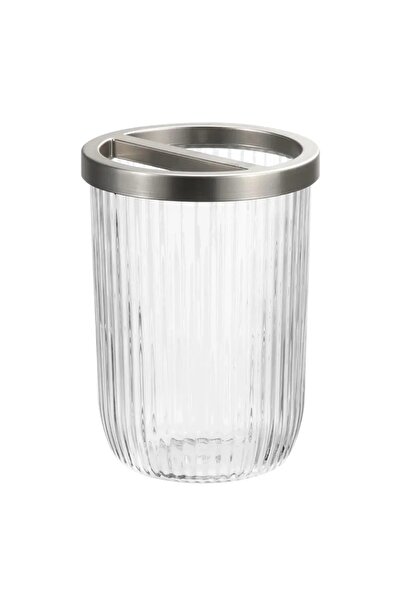 ACE حامل فرشاة أسنان زجاجي مزخرف من إنترديزاين (8.3 × 8.3 × 11.4 سم)