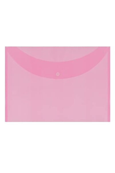 SHOPIENS Pink Plastic Folder with Button Closure, 25x35 cm